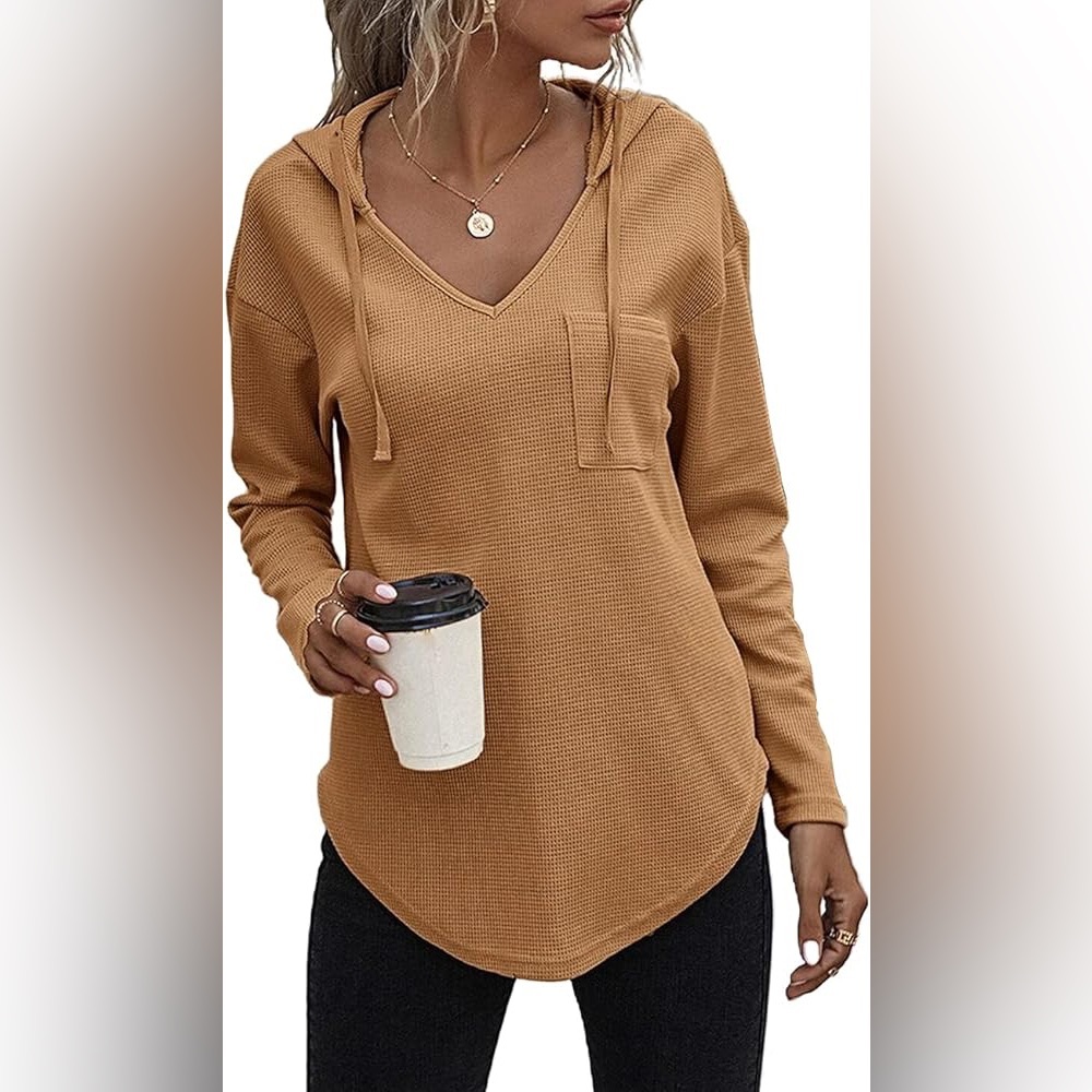 Morhuduck Hooded V Neck Sweatshirt